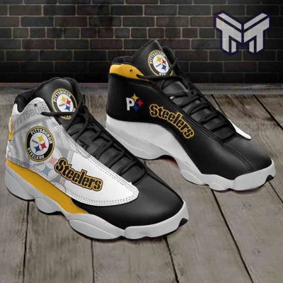 Pittsburgh Steelers Air Jordan 13,White Black J13 Shoes, Gift For Fans