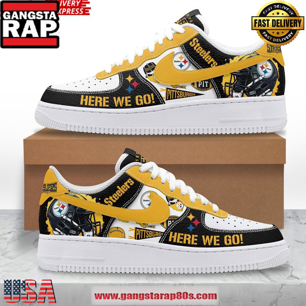 Pittsburgh Steelers Here We Go Special Air Force 1 Running Sneakers Shoes Pittsburgh Steelers Here We Go Special Air Force 1 Running Sneakers Shoes