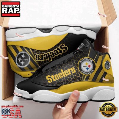 NFL Pittsburgh Steelers New Design Air Jordan 13 Running Sneakers Shoes For Fans