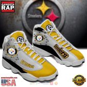 Pittsburgh Steelers NFL Yellow Grey Air Jordan 13 Shoes