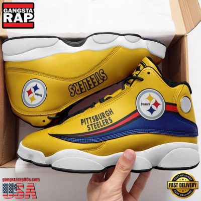 NFL Pittsburgh Steelers Team New Design Air Jordan 13 Running Sneakers Shoes