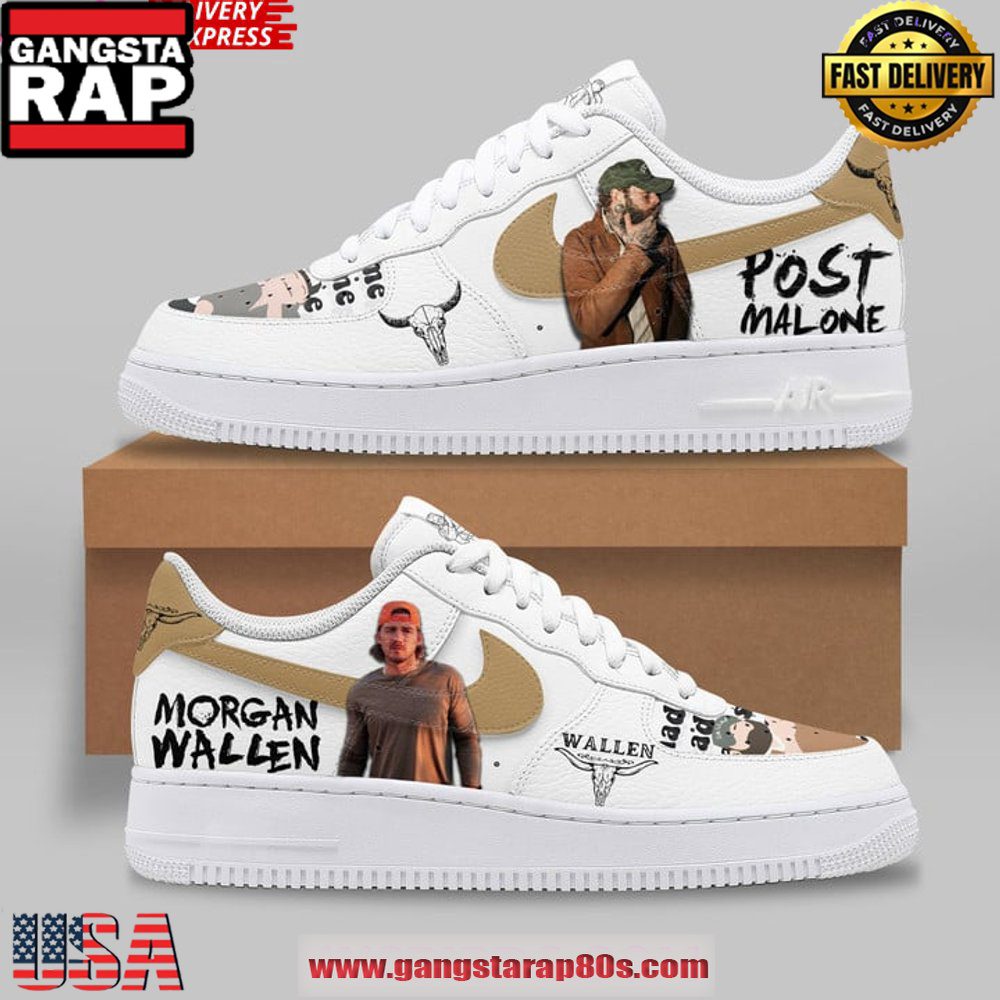 Post Malone x Morgan Wallen Air Force 1 Sneakers Shoes Post Malone x Morgan Wallen Air Force 1 Sneakers Shoes