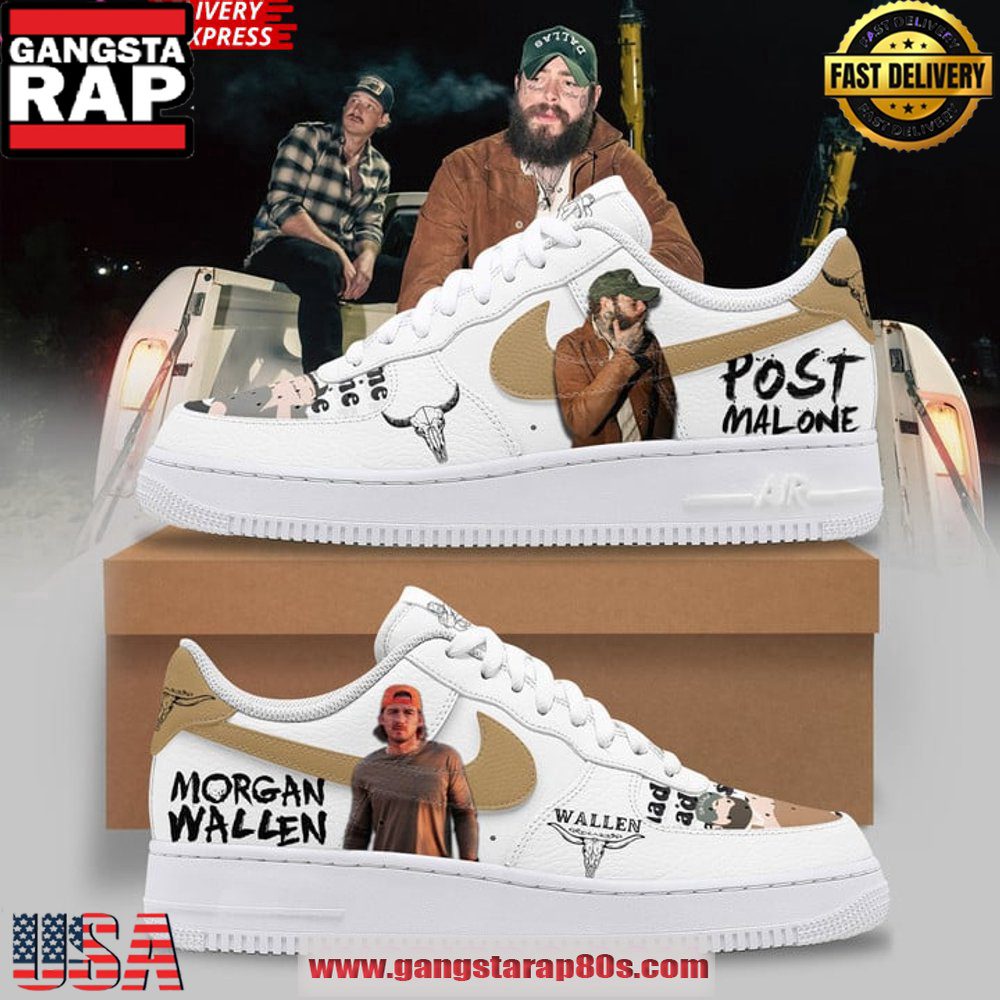 Post Malone x Morgan Wallen Air Force 1 Sneakers Shoes Post Malone x Morgan Wallen Air Force 1 Sneakers Shoes
