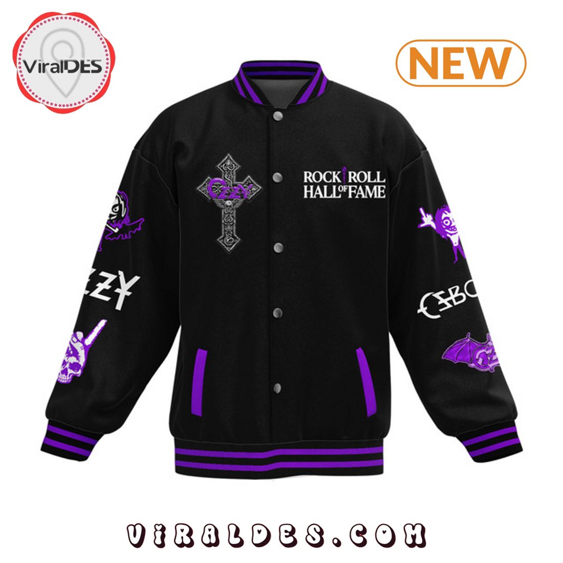 Prince of Darkness Ozzy Osbourne Signatures Baseball Jacket Prince of Darkness Ozzy Osbourne Signatures Baseball Jacket