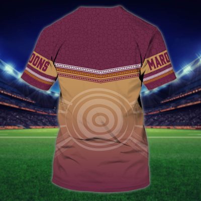 Queensland Maroons Personalized Name 3D Tshirt