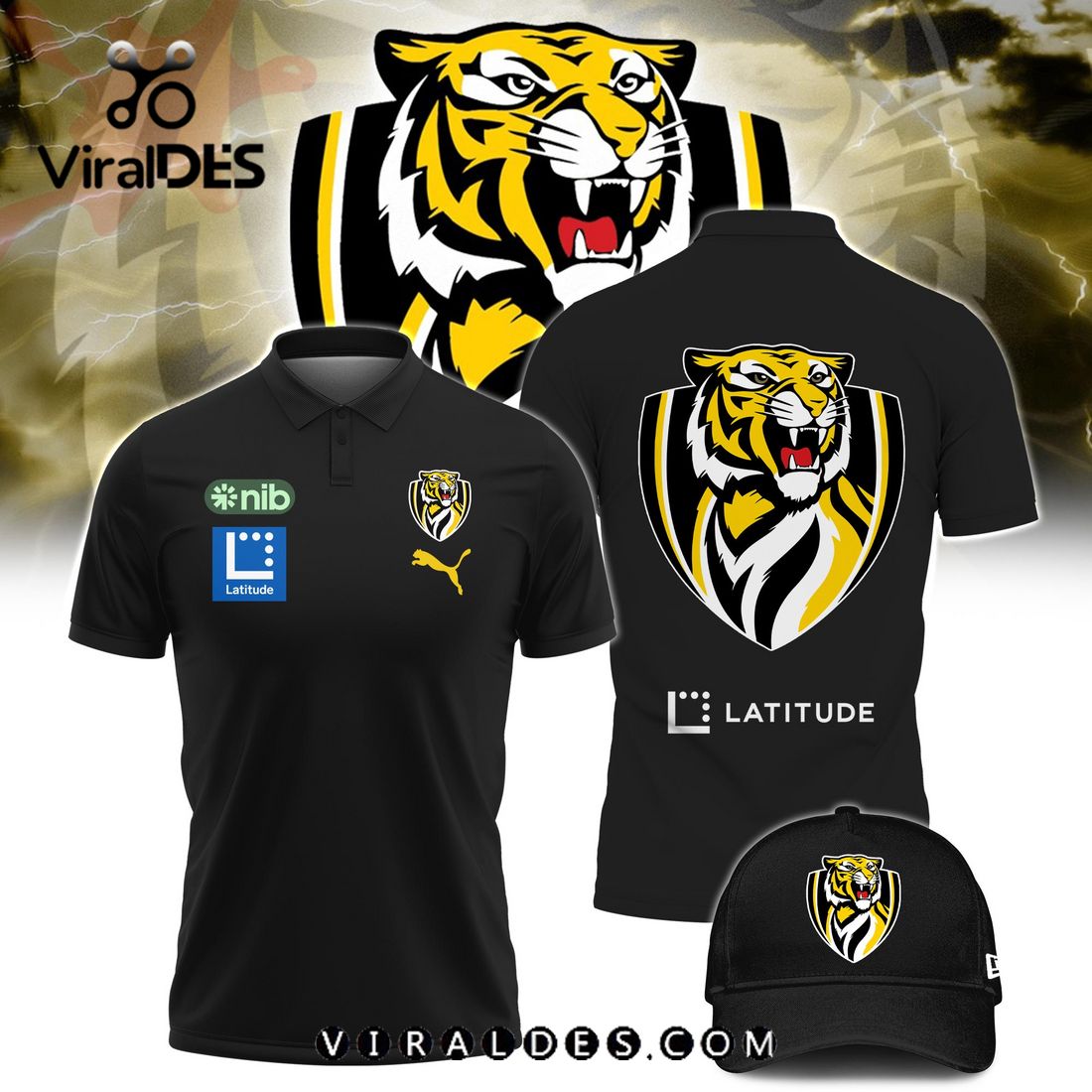 Richmond Tigers AFL Polo, Cap Limited Edition Richmond Tigers AFL Polo, Cap Limited Edition