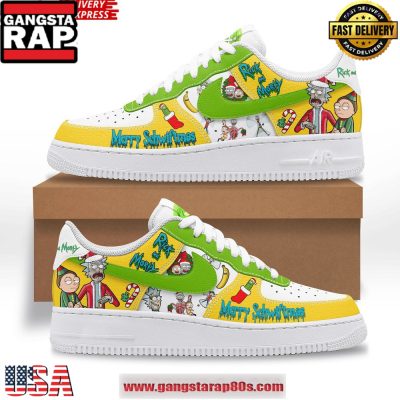 Rick And Morty Merry Christmas Limited Edition Air Force 1 Running Sneakers Shoes