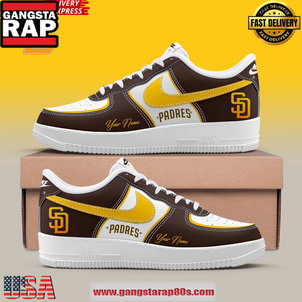 San Diego Padres Custom Name New Edition Air Force 1 Sneakers Shoes San Diego Padres Custom Name New Edition Air Force 1 Sneakers Shoes