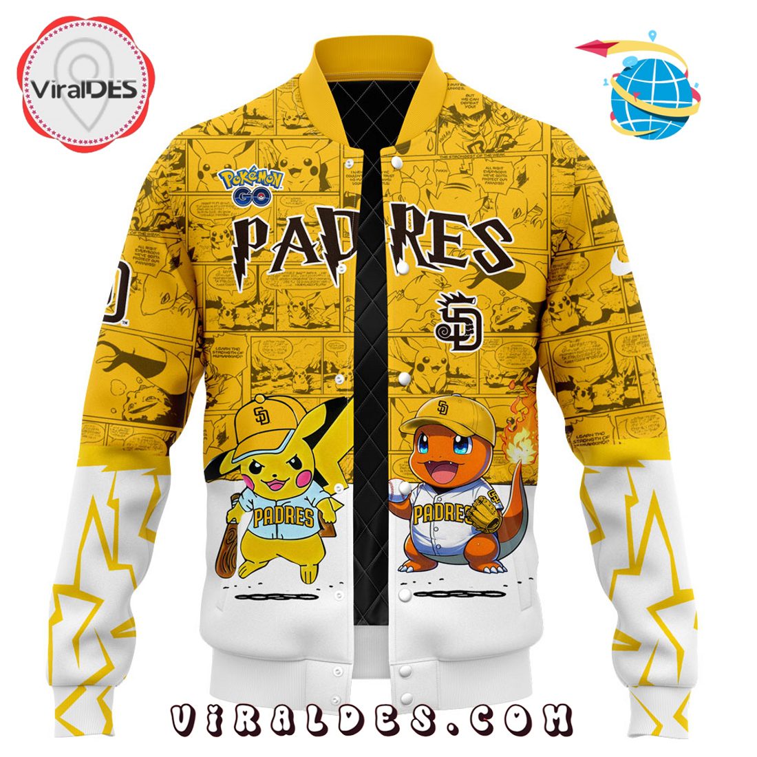 San Diego Padres x Pok?mon GO Baseball Jacket San Diego Padres x Pok?mon GO Baseball Jacket