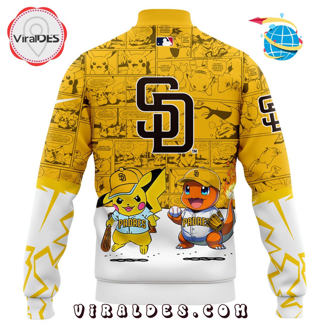 San Diego Padres x Pok?mon GO Baseball Jacket San Diego Padres x Pok?mon GO Baseball Jacket