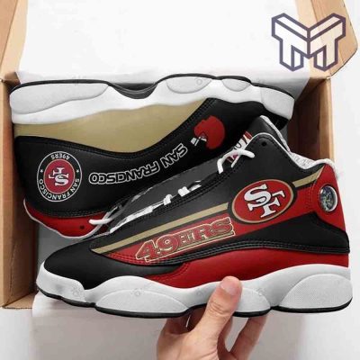 San Francisco 49Ers Air Jordan 13,Nfl Fans Sport White Black J13 Shoes Type01