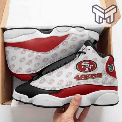 San Francisco 49Ers Air Jordan 13, Nfl Fans Sport White Black J13 Shoes Type02