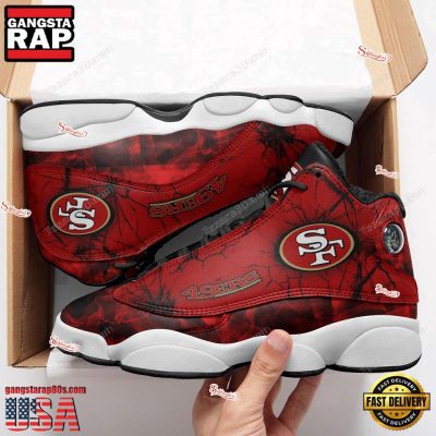 NFL San Francisco 49ers New Design Air Jordan 13 Running Sneakers Shoes For Fans