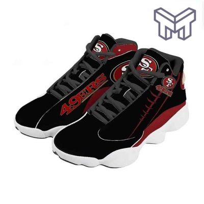 San Francisco 49Ers Air Jordan 13,Fans Sport Shoes Nfl Big Logo White Black J13 Shoes
