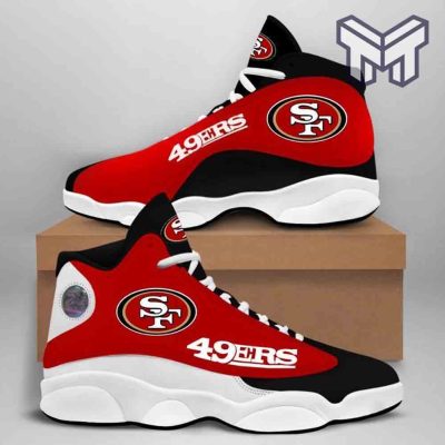 San Francisco 49Ers Air Jordan 13,Nfl Big Logo Football Team White Black J13 Shoes Type01