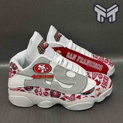 San Francisco 49Ers Air Jordan 13,Nfl Big Logo Football Team White Black J13 Shoes Type03