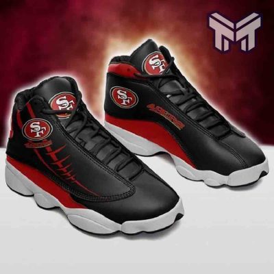 San Francisco 49Ers Air Jordan 13,Nfl Big Logo Football Team White Black J13 Shoes Type04