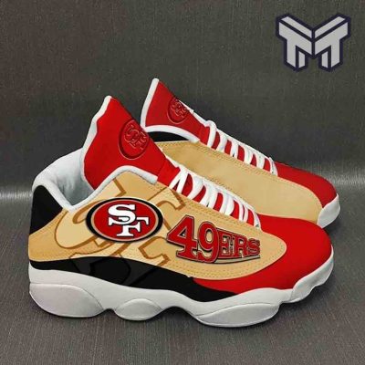 San Francisco 49Ers Air Jordan 13,Nfl Big Logo Football Team White Black J13 Shoes Type05