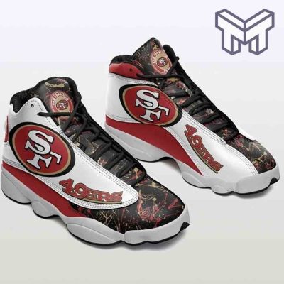 San Francisco 49Ers Air Jordan 13,Nfl Fans Sport White Black J13 Shoes Type01