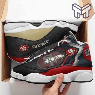 San Francisco 49Ers Air Jordan 13,Nfl Fans Sport White Black J13 Shoes Type02