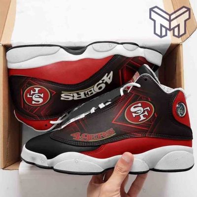 San Francisco 49Ers Air Jordan 13,Nfl Fans Sport White Black J13 Shoes Type04