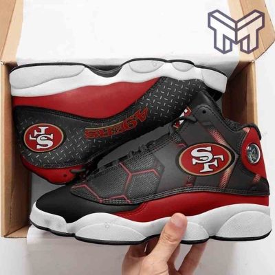 San Francisco 49Ers Air Jordan 13,Nfl Fans Sport White Black J13 Shoes Type08