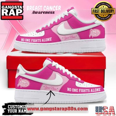 San Francisco 49ers Breast Cancer Awareness October Custom Air Force 1 Running Sneakers Shoes
