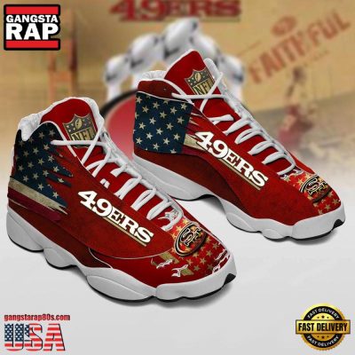 San Francisco 49Ers NFL Ver 7 Air Jordan 13 Sneakers Shoes