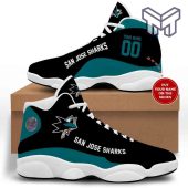 San Jose Sharks Air Jordan 13 Nhl Retro White Black J13 Shoes Custom Shoes.jpg - demo10