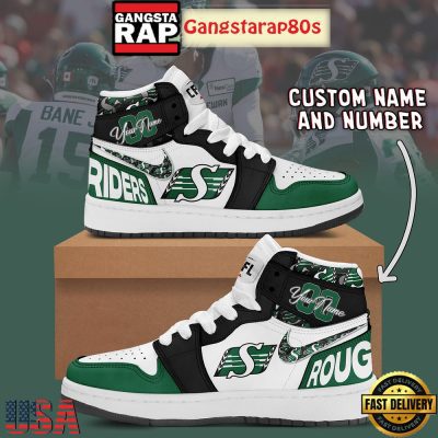 Saskatchewan Roughriders Custom Name Number Air Jordan 1 Sneakers Shoes