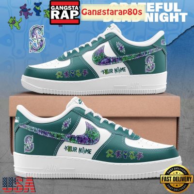 Seattle Mariners x Grateful Dead Night Custom Limited Edition Air Force 1 Sneakers Shoes