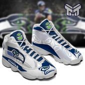 Seattle Seahawks Air Jordan 13 Nfl Big Logo Fans Sport White Black J13 Shoes Type01.jpg - demo10