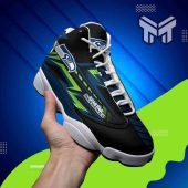 Seattle Seahawks Air Jordan 13 Nfl White Black J13 Shoes 1.jpg - demo10