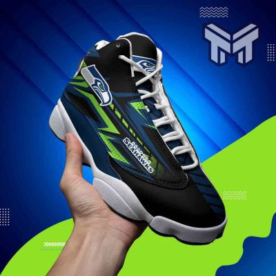 Seattle Seahawks Air Jordan 13,Nfl White Black J13 Shoes