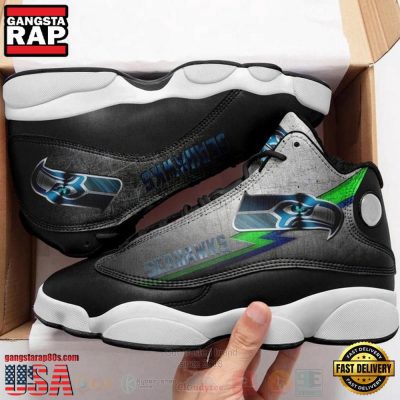 Seattle Seahawks NFL Big Logo Football Team Air Jordan 13 Shoes