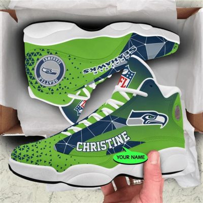 Seattle Seahawks NFL Custom Name Retro Jordan 13 Shoes