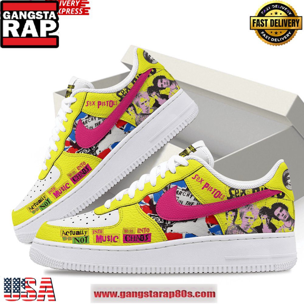 Sex Pistols Rockband Limited Edition Air Force 1 Running Sneakers Shoes Sex Pistols Rockband Limited Edition Air Force 1 Running Sneakers Shoes