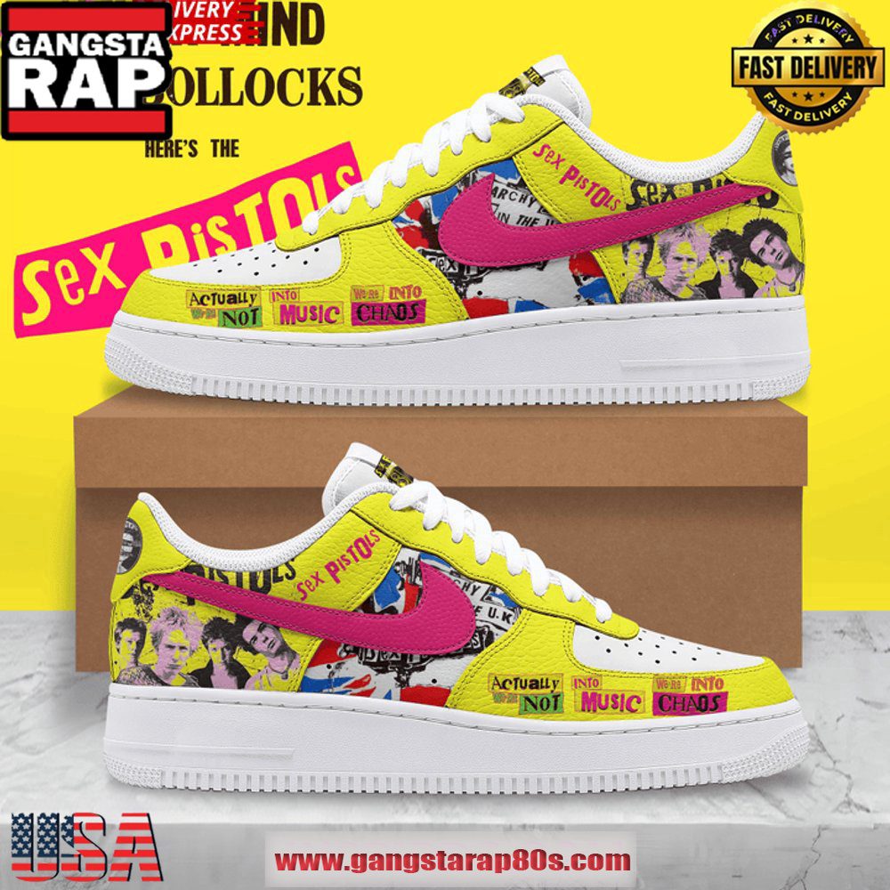 Sex Pistols Rockband Limited Edition Air Force 1 Running Sneakers Shoes Sex Pistols Rockband Limited Edition Air Force 1 Running Sneakers Shoes