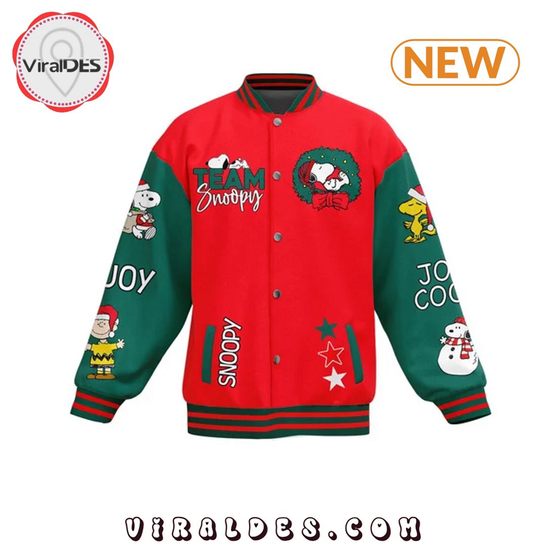 Snoopy 2024 Merry & Bright Season Baseball Jacket Snoopy 2024 Merry & Bright Season Baseball Jacket