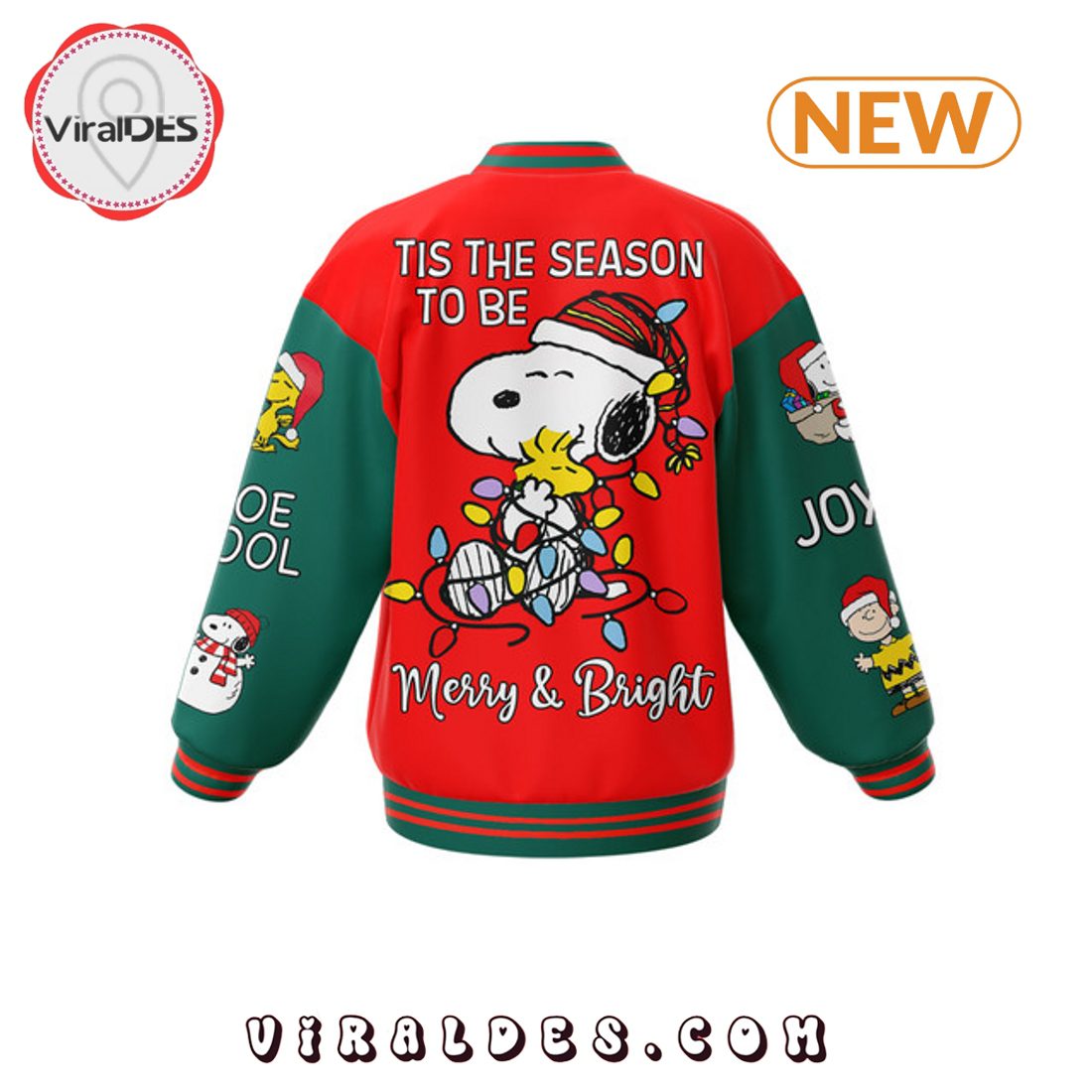 Snoopy 2024 Merry & Bright Season Baseball Jacket Snoopy 2024 Merry & Bright Season Baseball Jacket