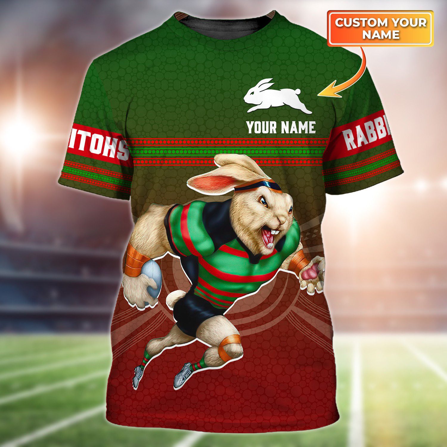 South Sydney Rabbitohs NRL Personalized Name 3D Tshirt South Sydney Rabbitohs NRL Personalized Name 3D Tshirt