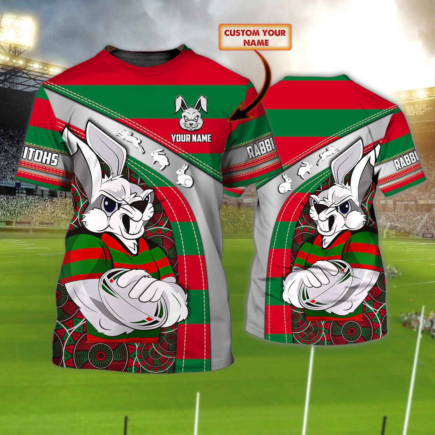 South Sydney Rabbitohs Personalized Name 3D Tshirt Gift For Nrl Fan Tad 01 South Sydney Rabbitohs Personalized Name 3D Tshirt Gift For Nrl Fan Tad 01