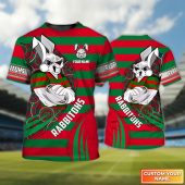 South Sydney Rabbitohs Personalized Name 3D Tshirt Gift For Nrl Fan Tad 03
