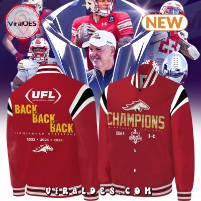Special UFL Champions Birmingham Stallions Red Baseball Jacket