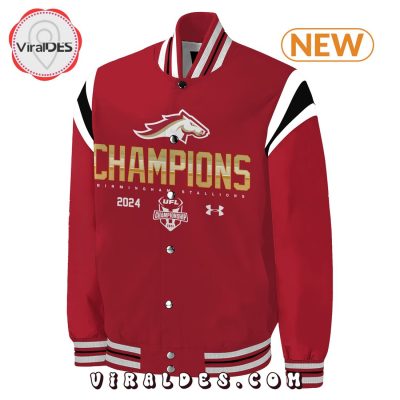 Special UFL Champions Birmingham Stallions Red Baseball Jacket