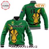 Springboks Rugby Union Custom Limited Green Baseball Jacket Out Of The World - demo10