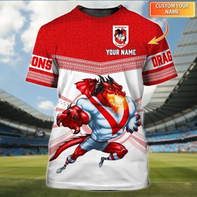 St. George Illawarra Dragons NRL Personalized Name 3D Tshirt