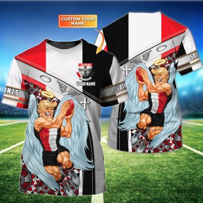 St Kilda Saints | Saints Personalized Name 3D Tshirt Tad 01