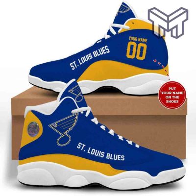 St. Louis Blues Air Jordan 13,Nhl Retro White Black J13 Shoes Custom Shoes