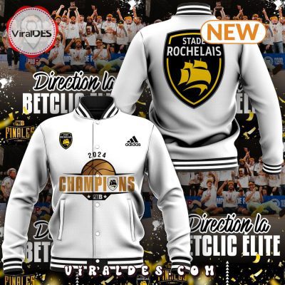 Stade Rochelais Basket CHAMPIONS DE PRO B White Baseball Jacket